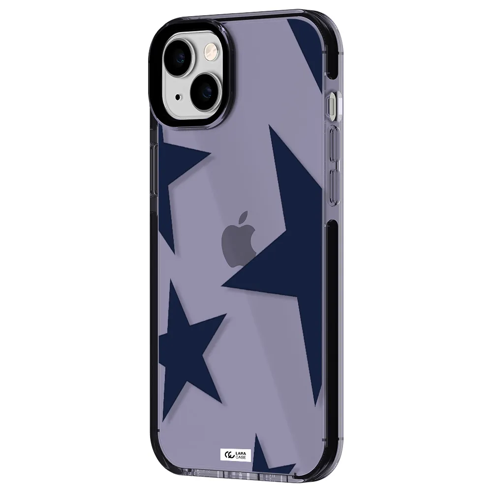 Blue Navy Stars Apple iPhone 14 plus impact Lilac Case