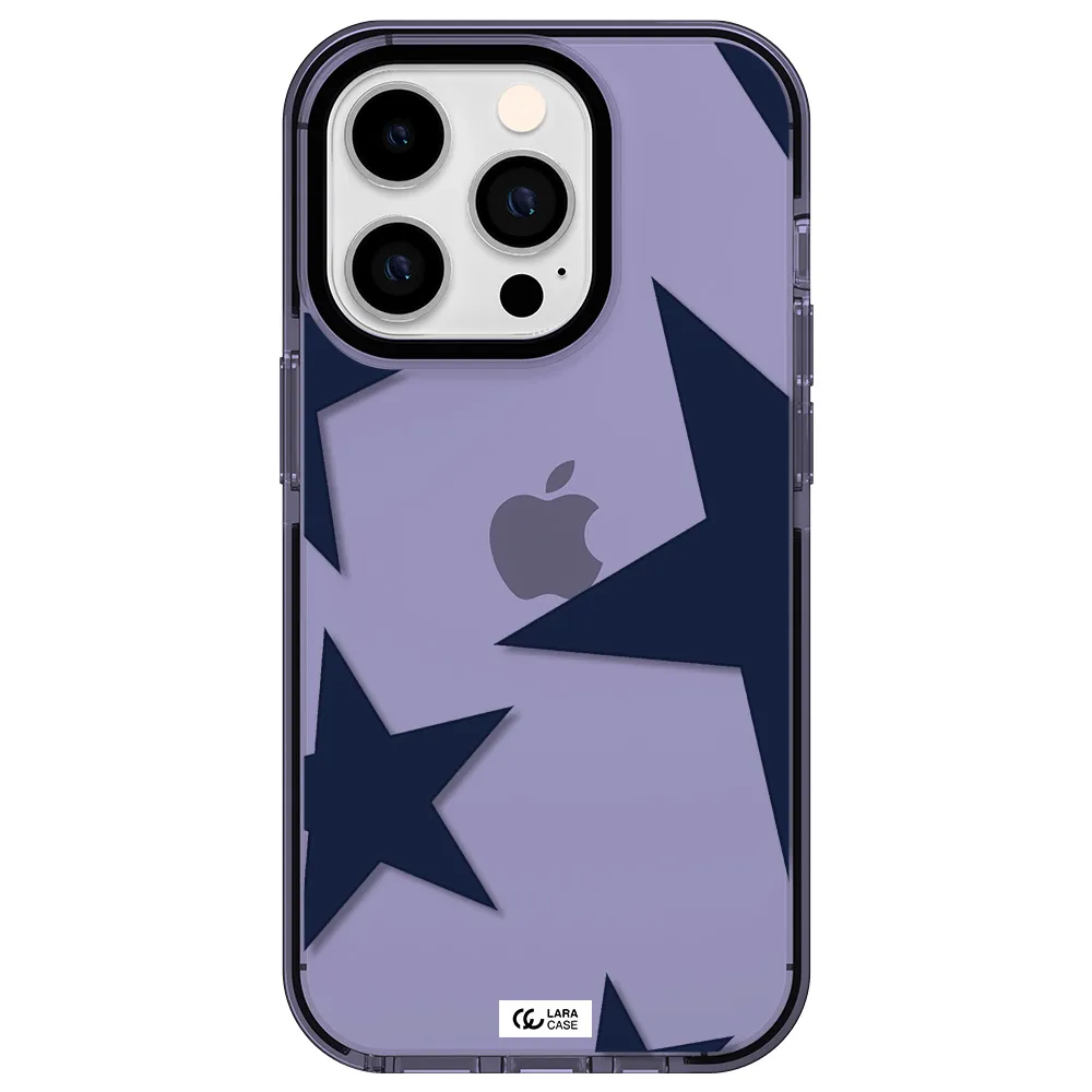 Blue Navy Stars Apple iPhone 14 pro impact Lilac Case