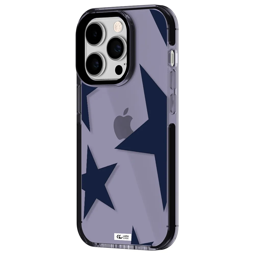 Blue Navy Stars Apple iPhone 14 pro impact Lilac Case