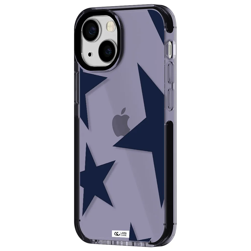 Blue Navy Stars Apple iPhone 15 impact Lilac Case