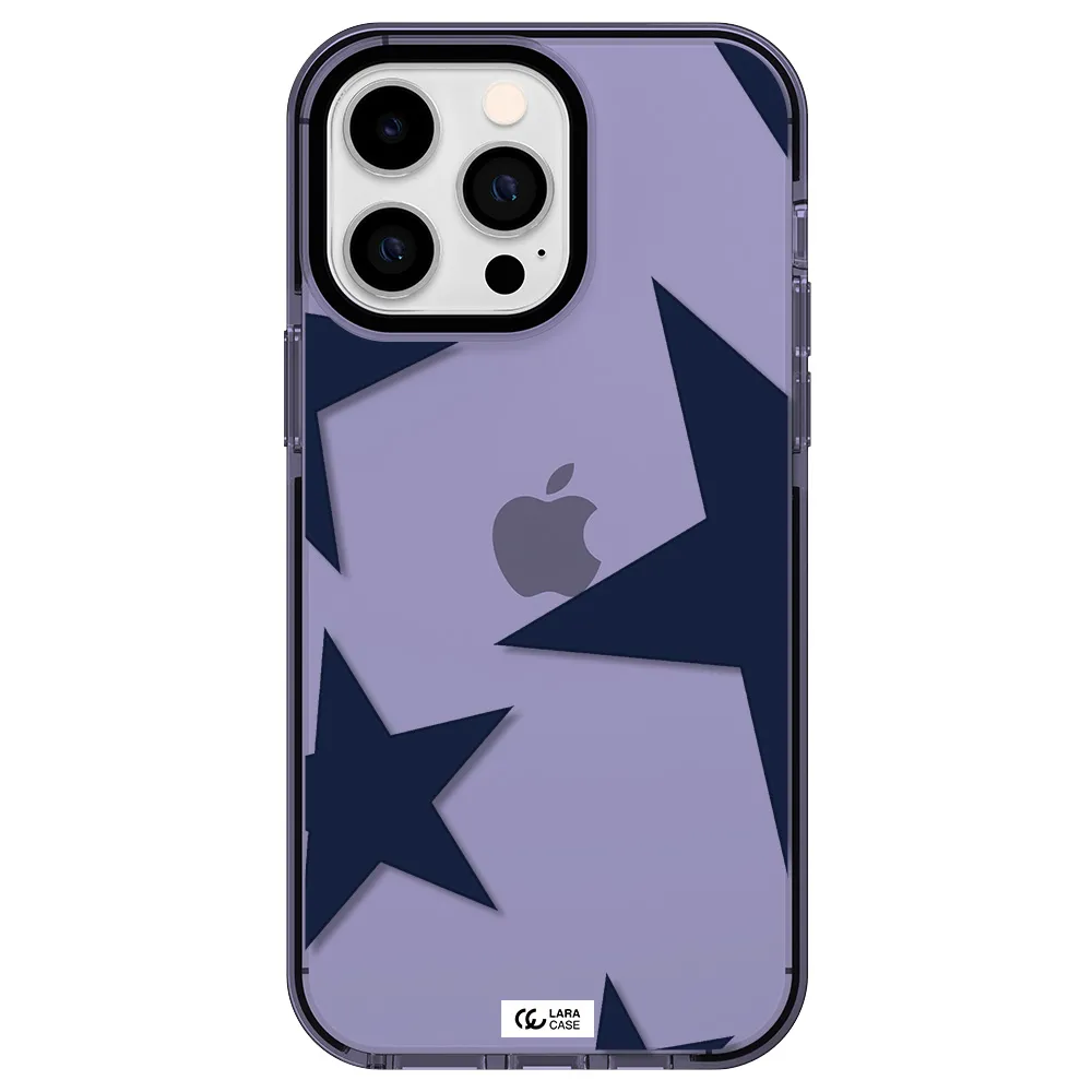 Blue Navy Stars Apple iPhone 15 Pro impact Lilac Case