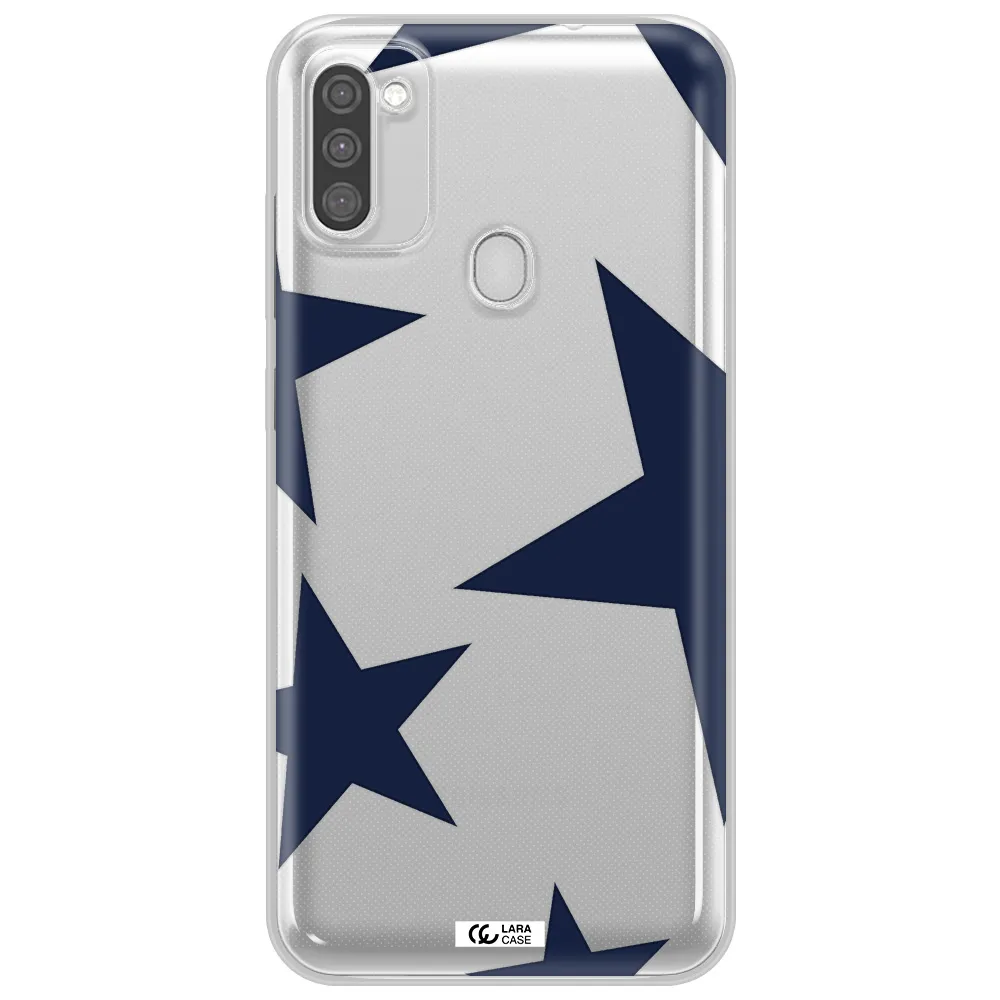 Blue Navy Stars Samsung M11 Clear Tpu Case