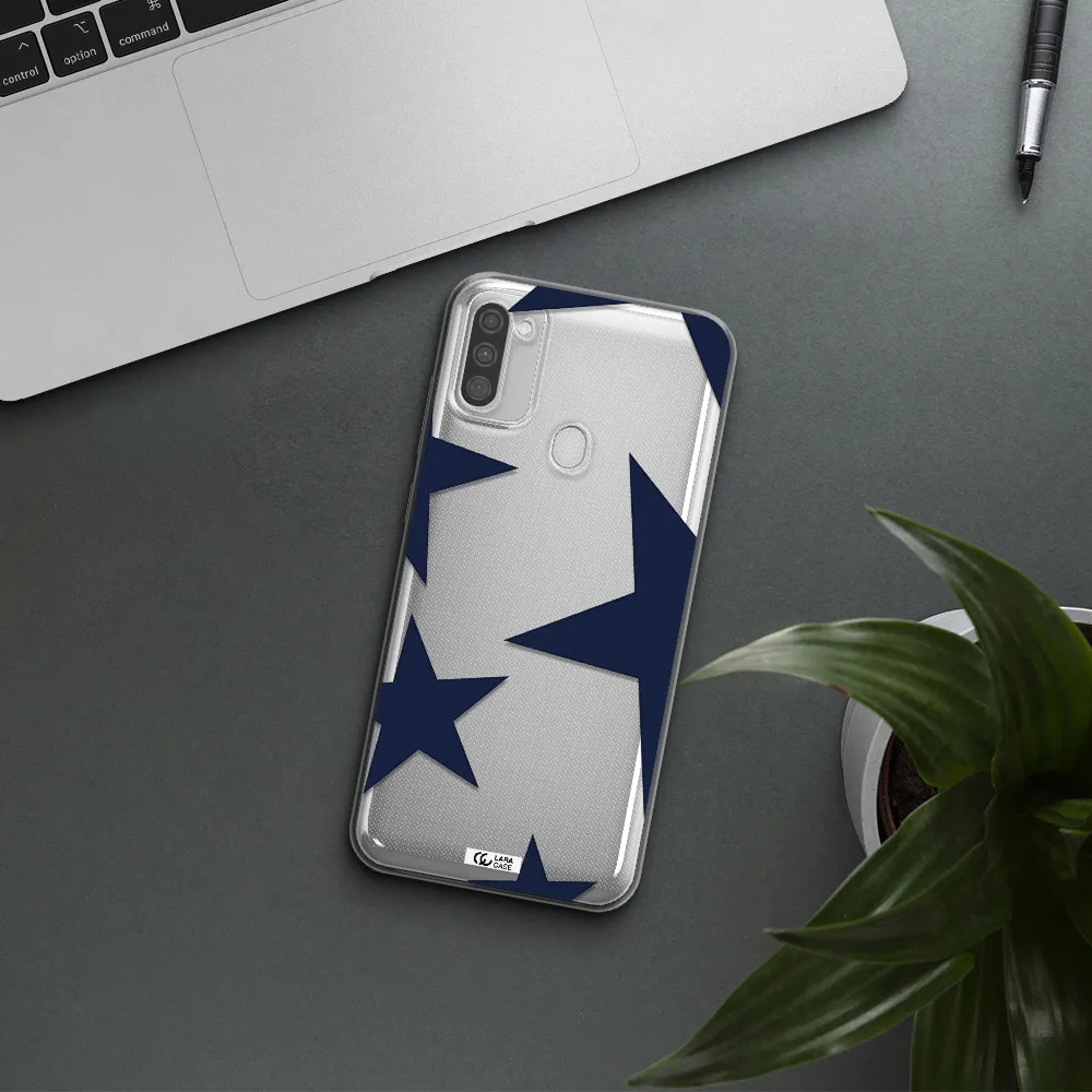 Blue Navy Stars Samsung M11 Clear Tpu Case