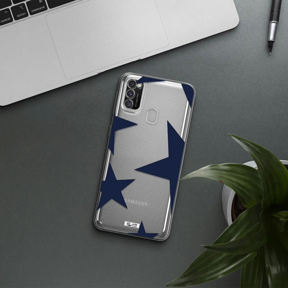 Blue Navy Stars Samsung M30S Clear Tpu Case