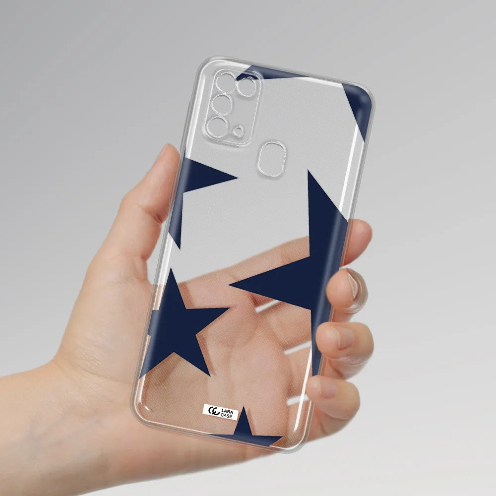Blue Navy Stars Samsung M31 Clear Tpu Case