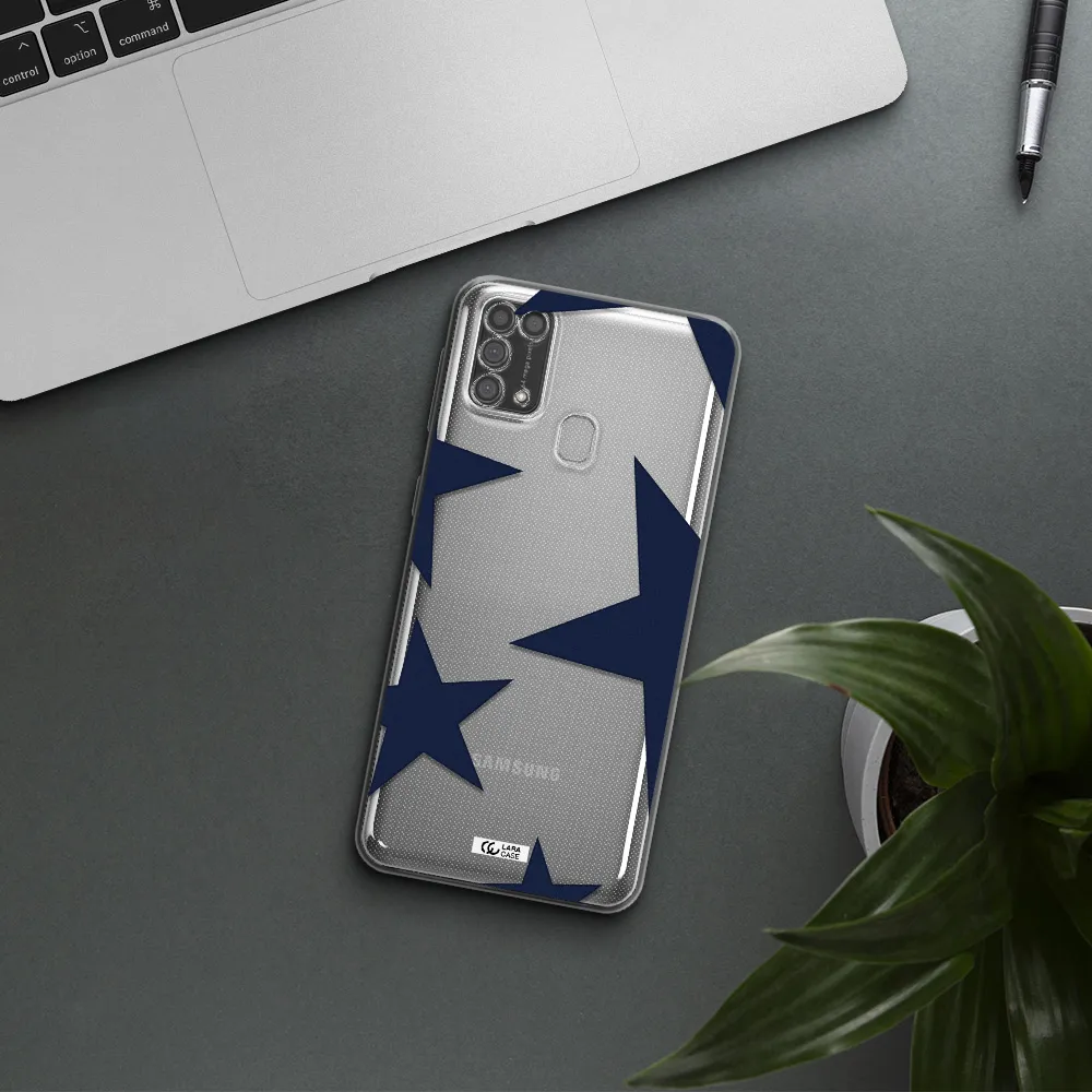 Blue Navy Stars Samsung M31 Clear Tpu Case