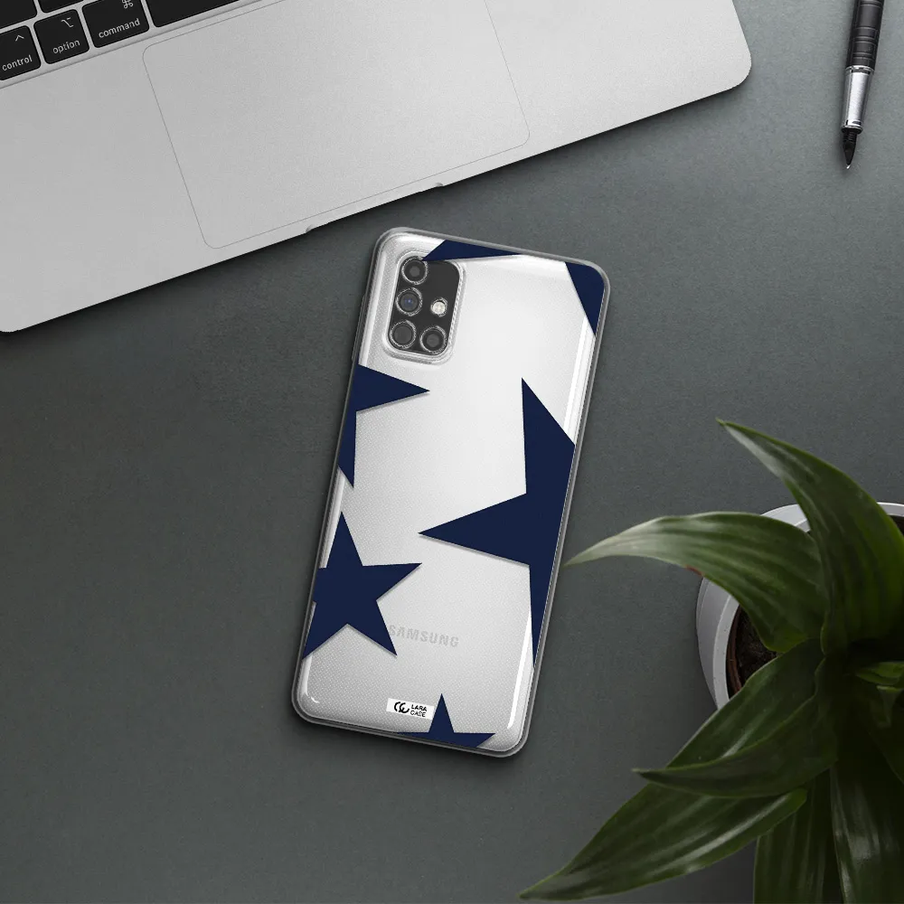 Blue Navy Stars Samsung M31S Clear Tpu Case