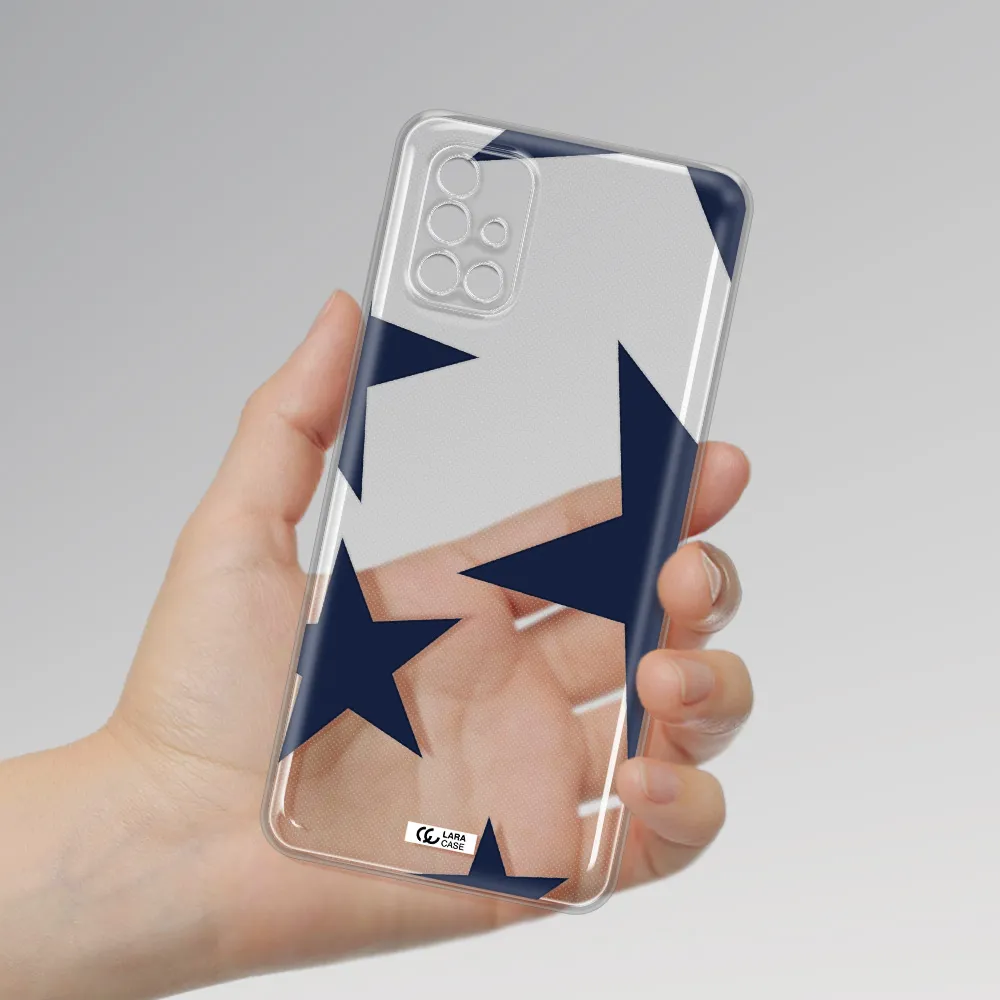 Blue Navy Stars Samsung M51 Clear Tpu Case
