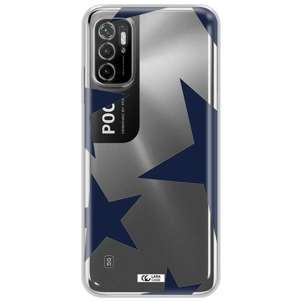 Blue Navy Stars Xiaomi Poco M3 Pro Clear Tpu Case