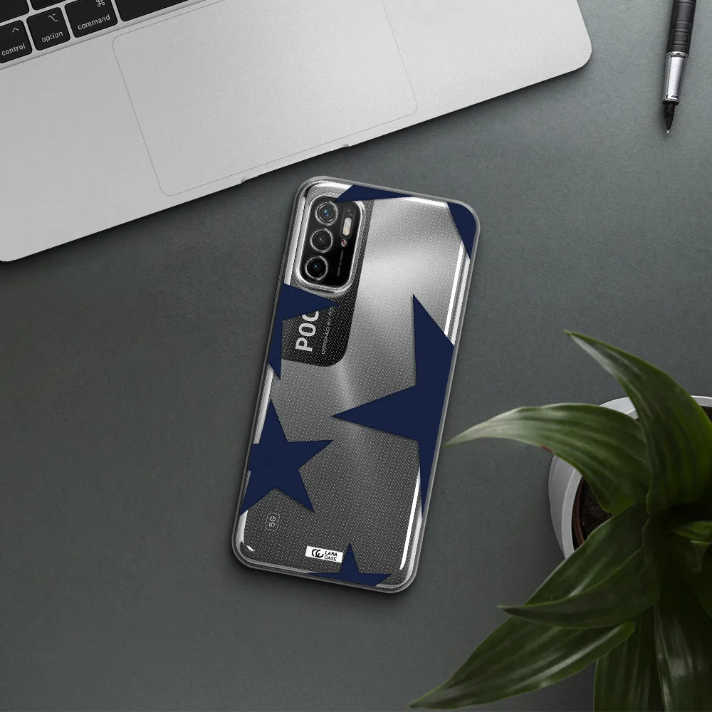 Blue Navy Stars Xiaomi Poco M3 Pro Clear Tpu Case