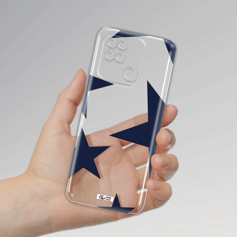 Blue Navy Stars Xiaomi Redmi 10C Clear Tpu Case