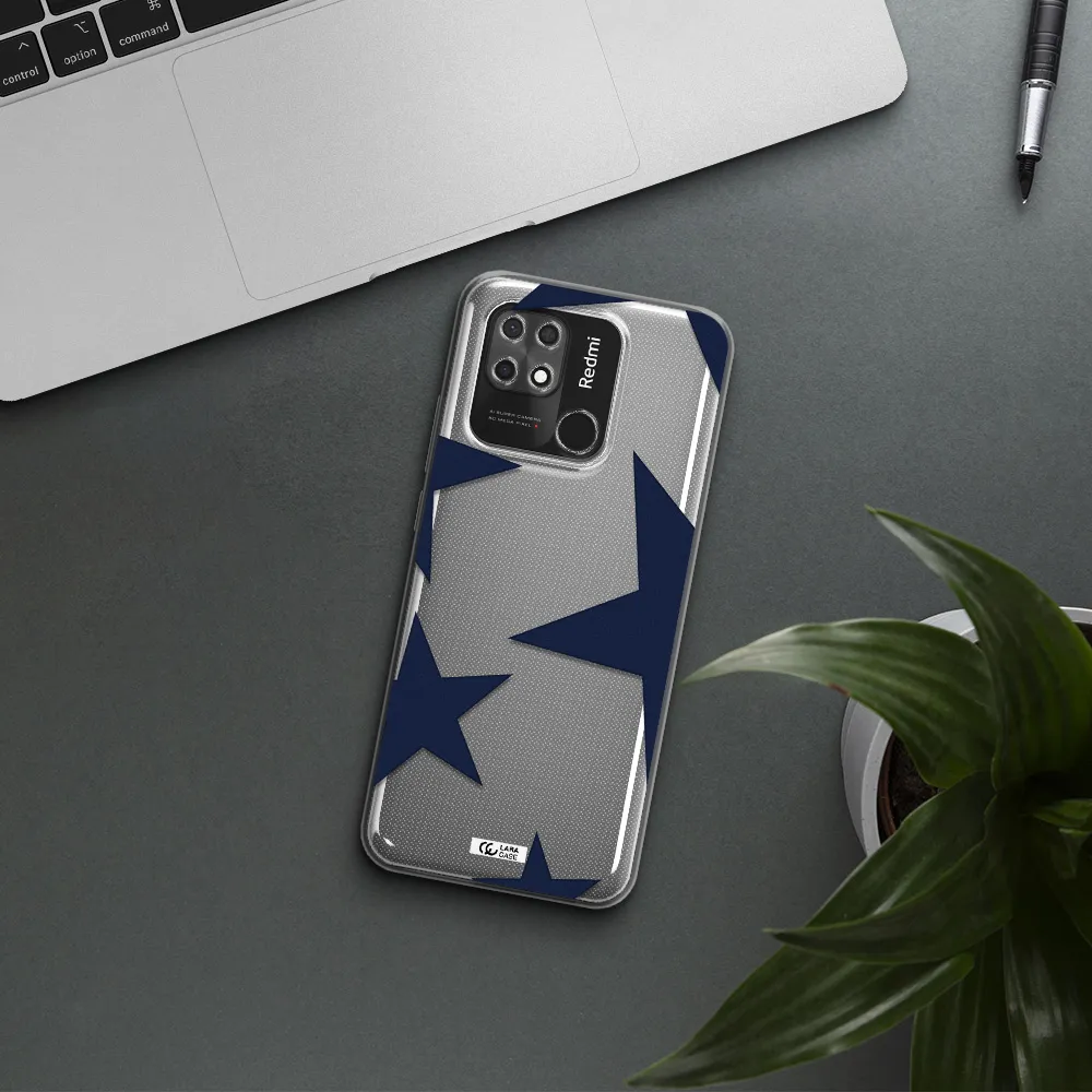 Blue Navy Stars Xiaomi Redmi 10C Clear Tpu Case