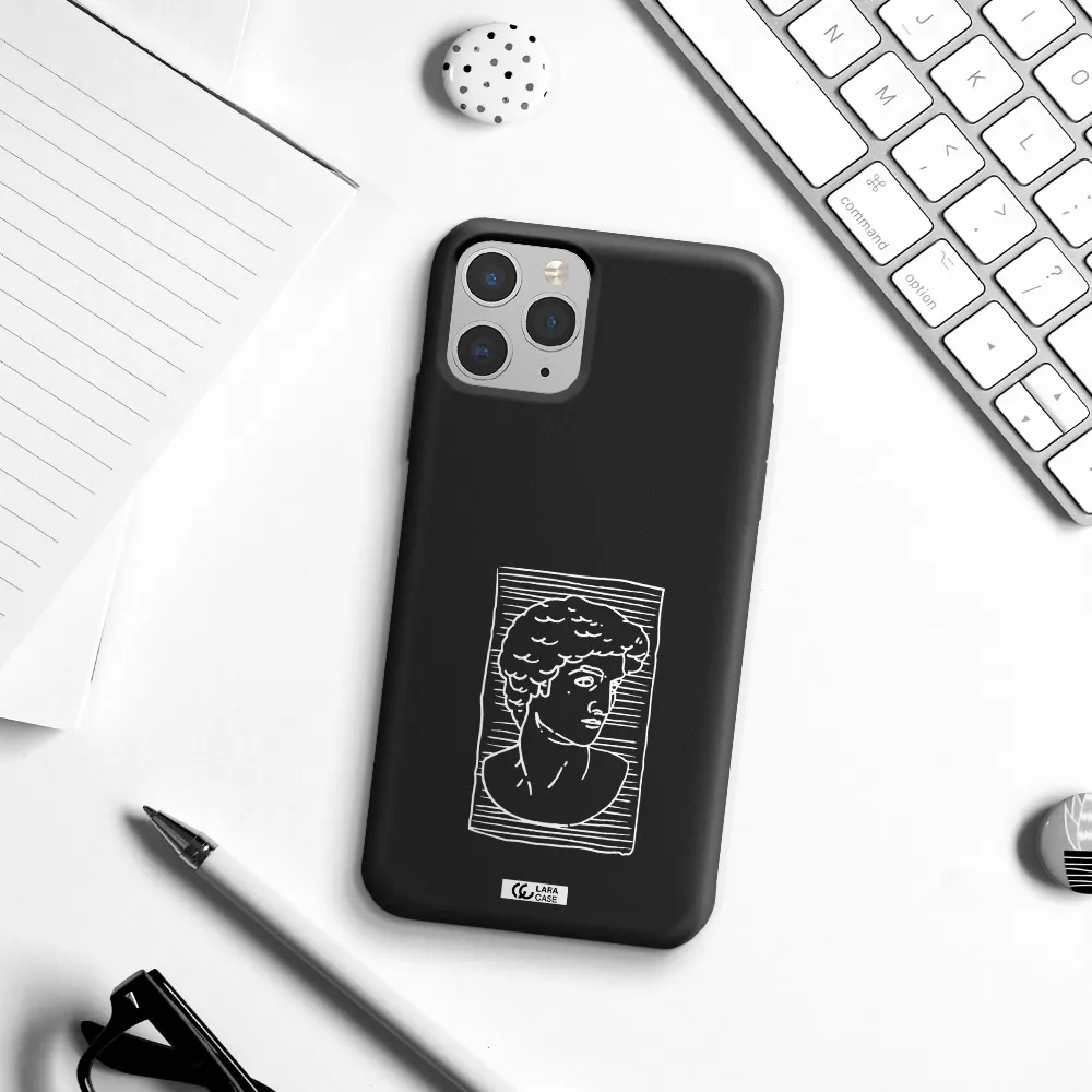 David Apple iPhone 11 pro max Silicone black Case