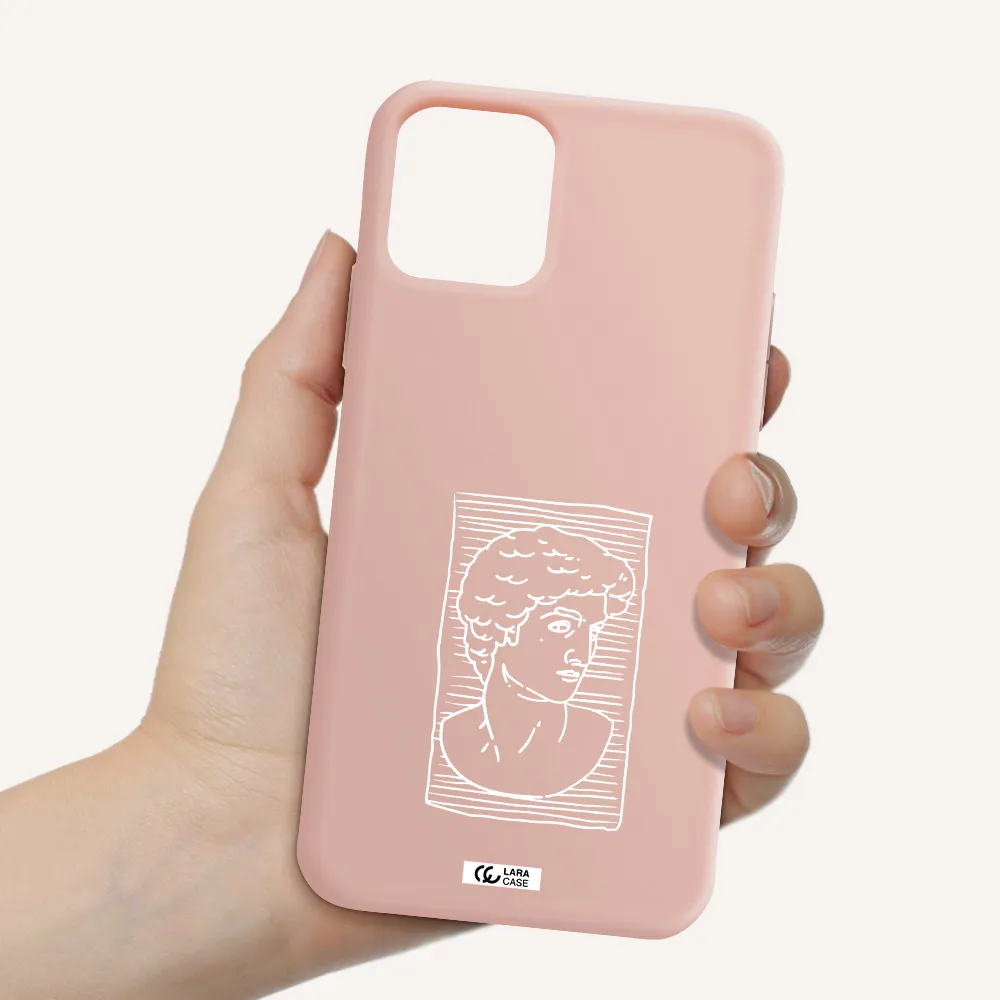 David Apple iPhone 11 pro Silicone pastel pink Case