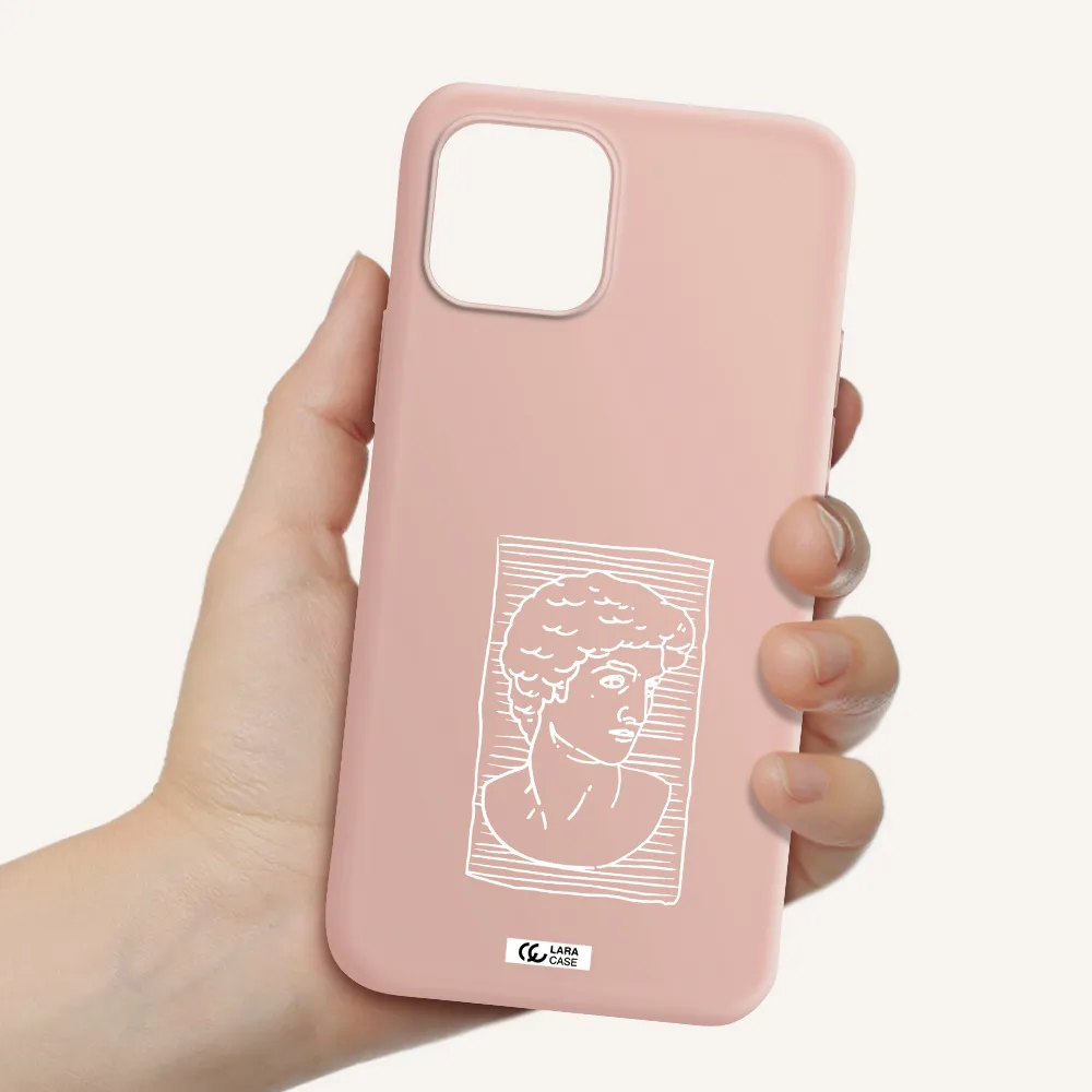 David Apple iPhone 12 mini Silicone pastel pink Case