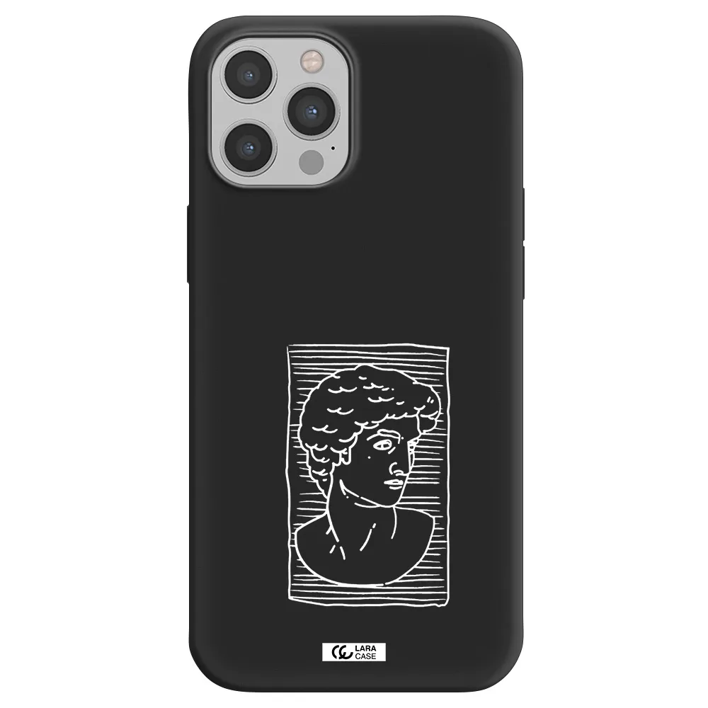 David Apple iPhone 12 pro max Silicone black Case