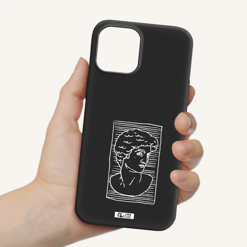 David Apple iPhone 12 pro max Silicone black Case