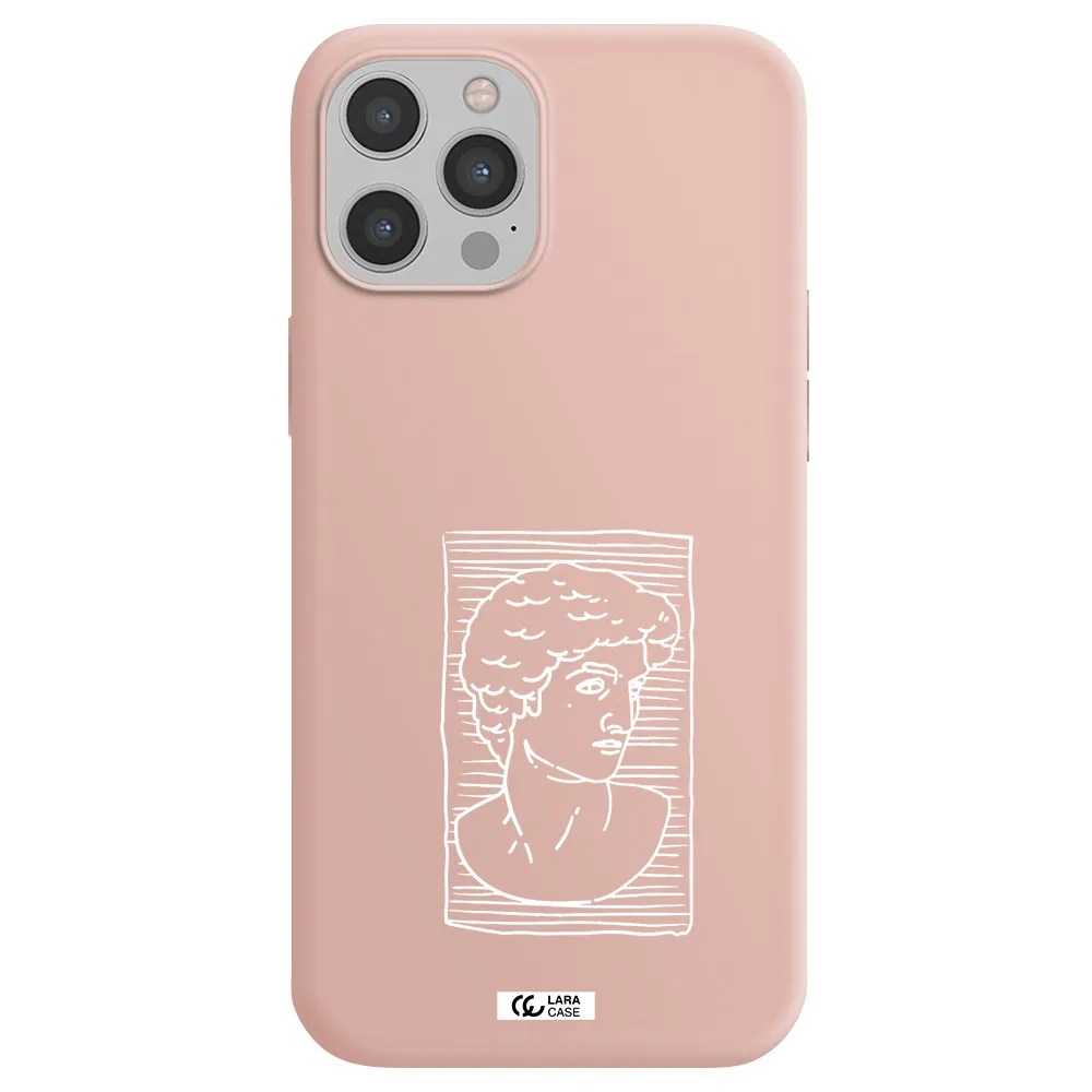 David Apple iPhone 12 pro max Silicone pastel pink Case