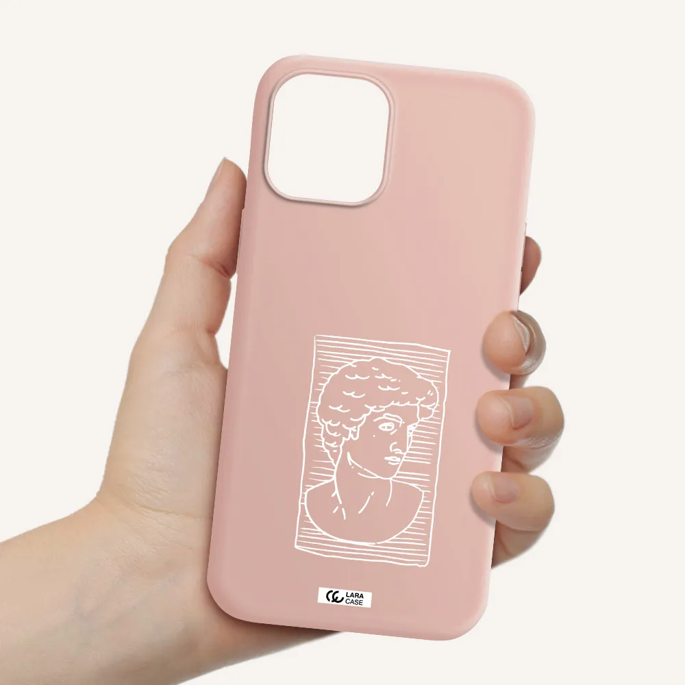 David Apple iPhone 12 pro max Silicone pastel pink Case