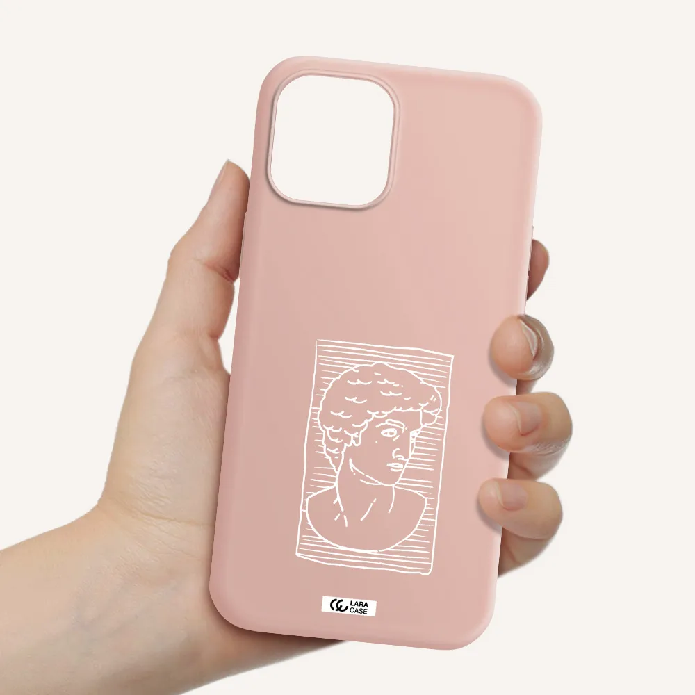 David Apple iPhone 12 pro Silicone pastel pink Case