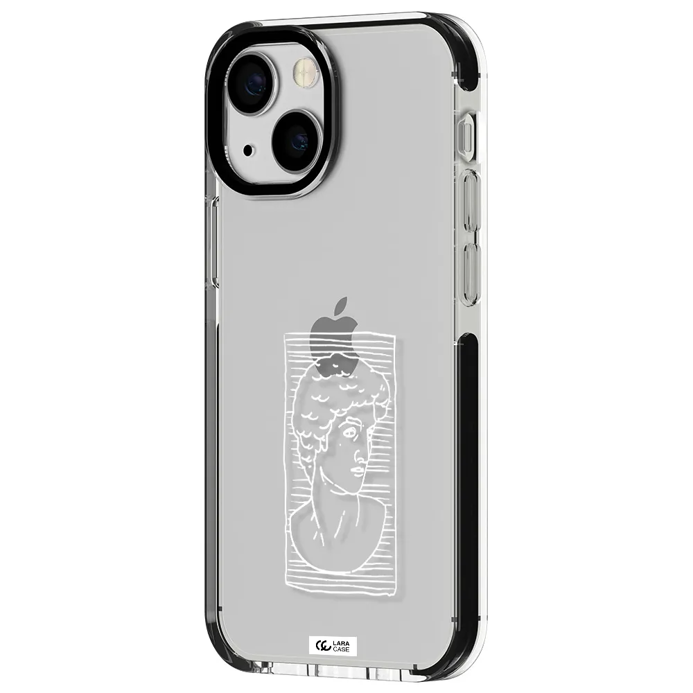 David Apple iPhone 13 mini impact black border Case