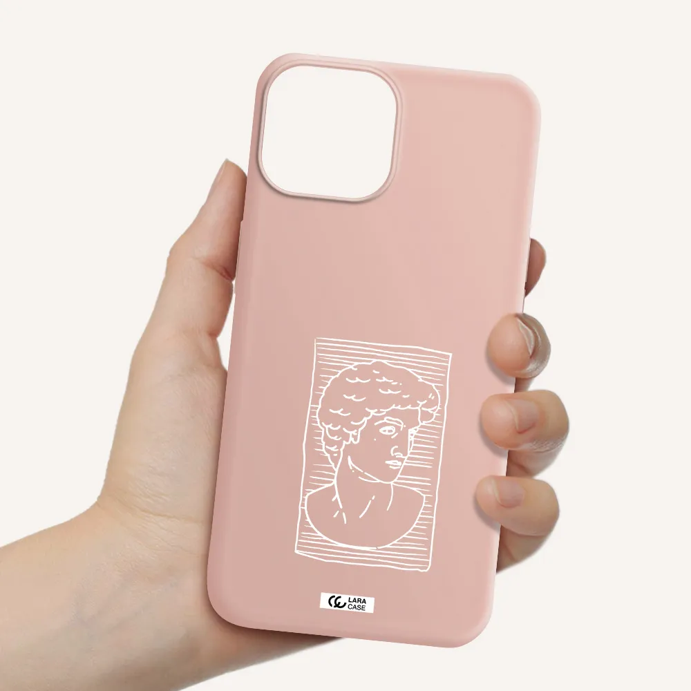 David Apple iPhone 13 Silicone pastel pink Case