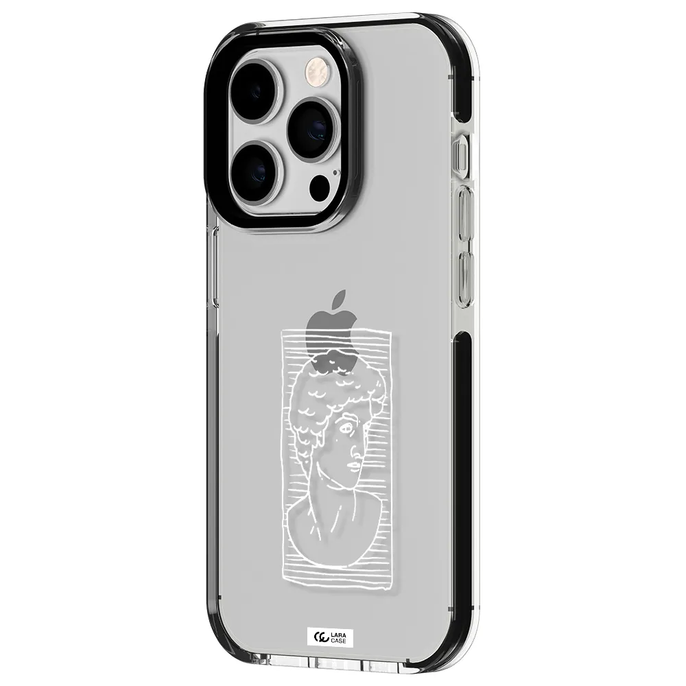 David Apple iPhone 14 pro impact black border Case