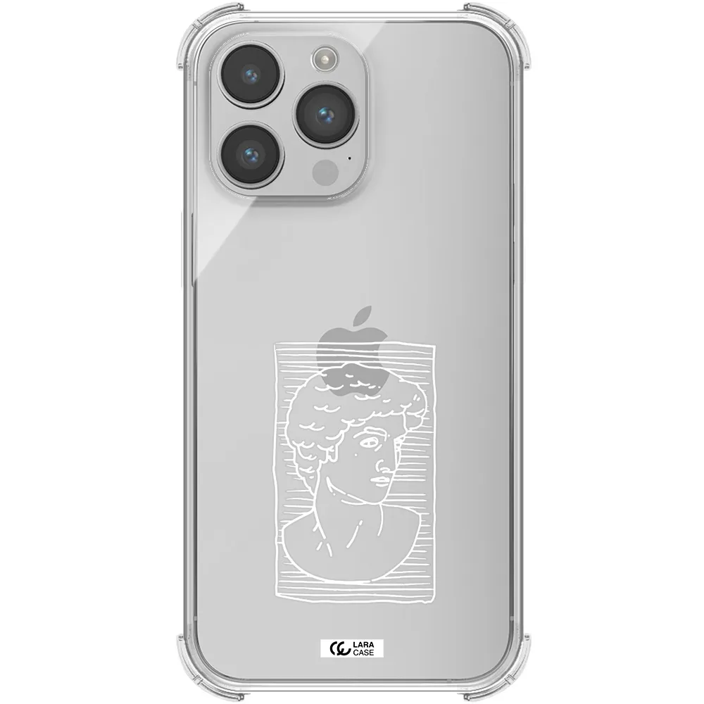 David Apple iPhone 14 pro max Clear PC Case