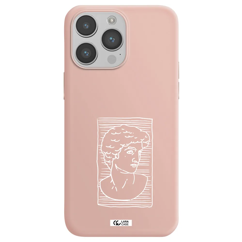 David Apple iPhone 14 pro max Silicone pastel pink Case
