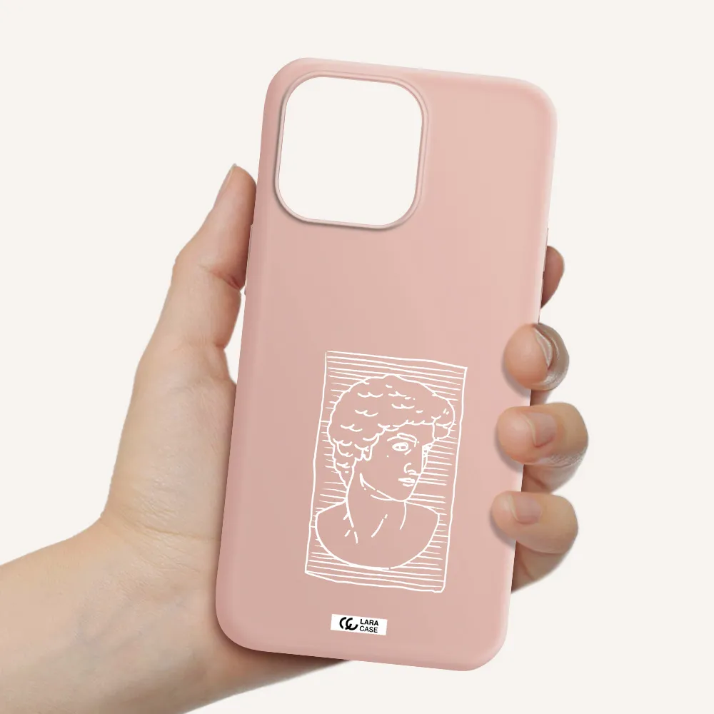 David Apple iPhone 14 pro Silicone pastel pink Case
