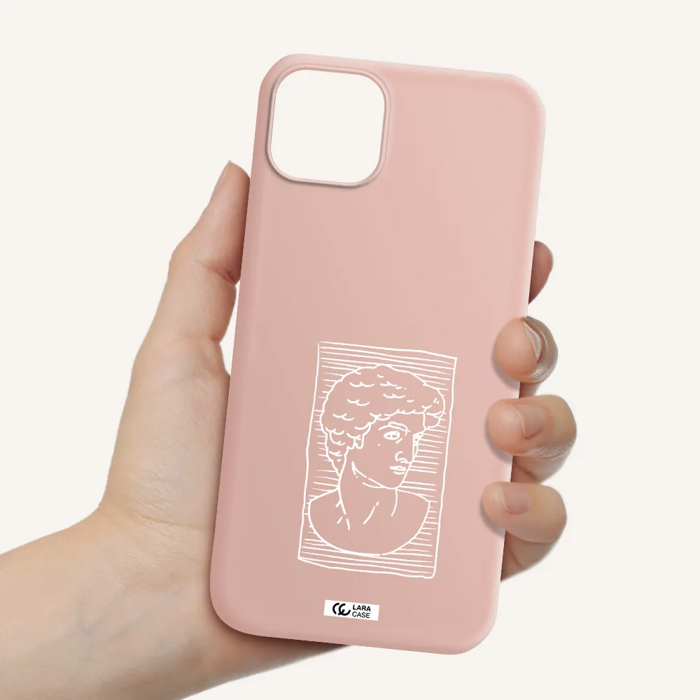 David Apple iPhone 14 Silicone pastel pink Case