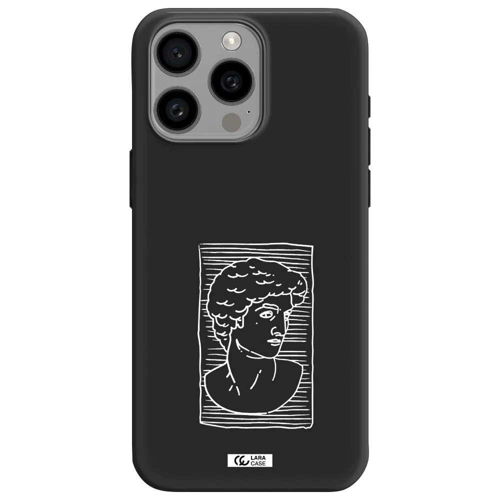 David Apple Iphone 15 Pro max Silicone black Case