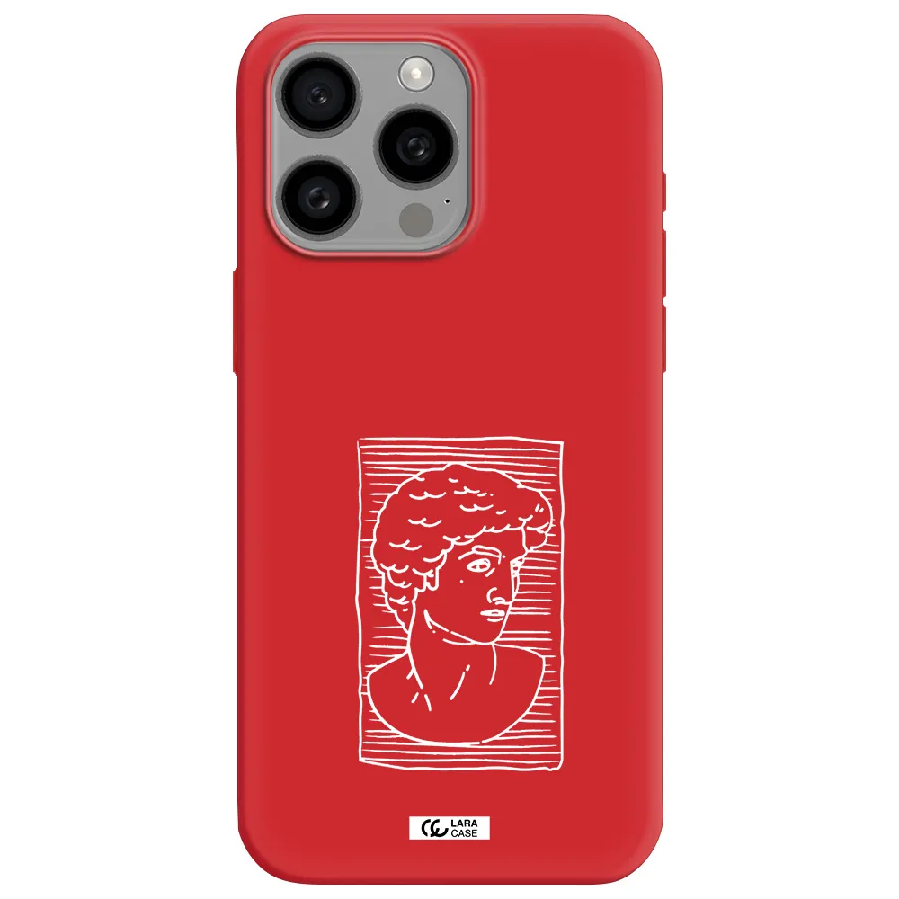 David Apple Iphone 15 Pro Max Silicone Imperial Red Case