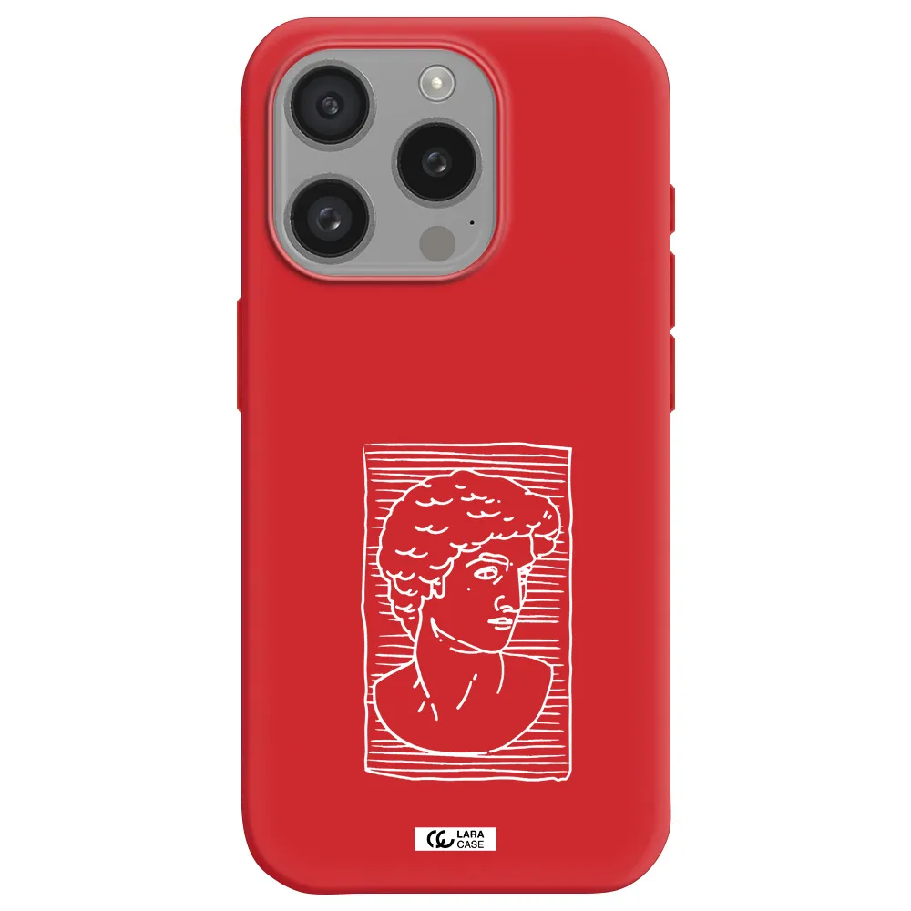 David Apple Iphone 15 Pro Silicone Imperial Red Case