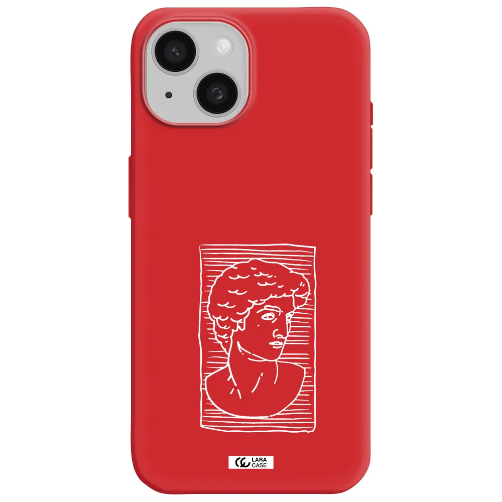 David Apple Iphone 15 Silicone Imperial Red Case