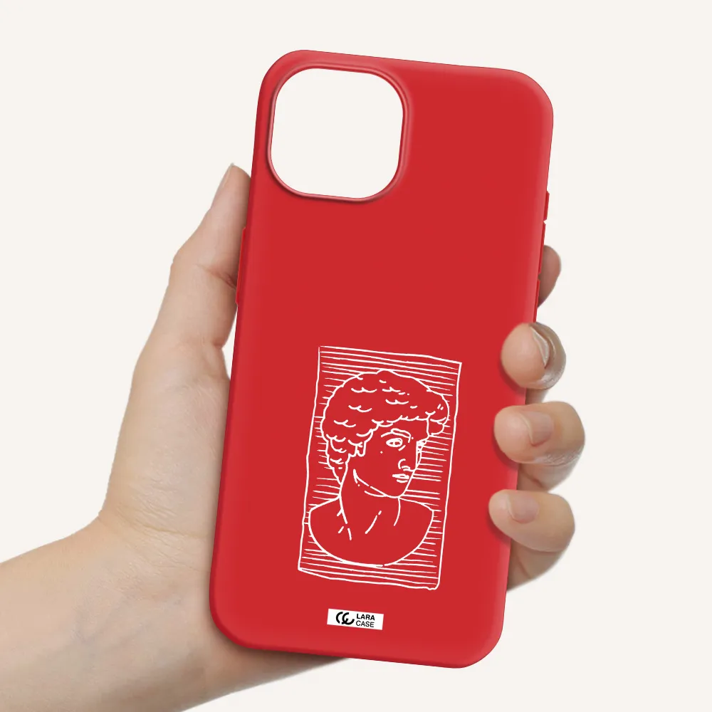 David Apple Iphone 15 Silicone Imperial Red Case
