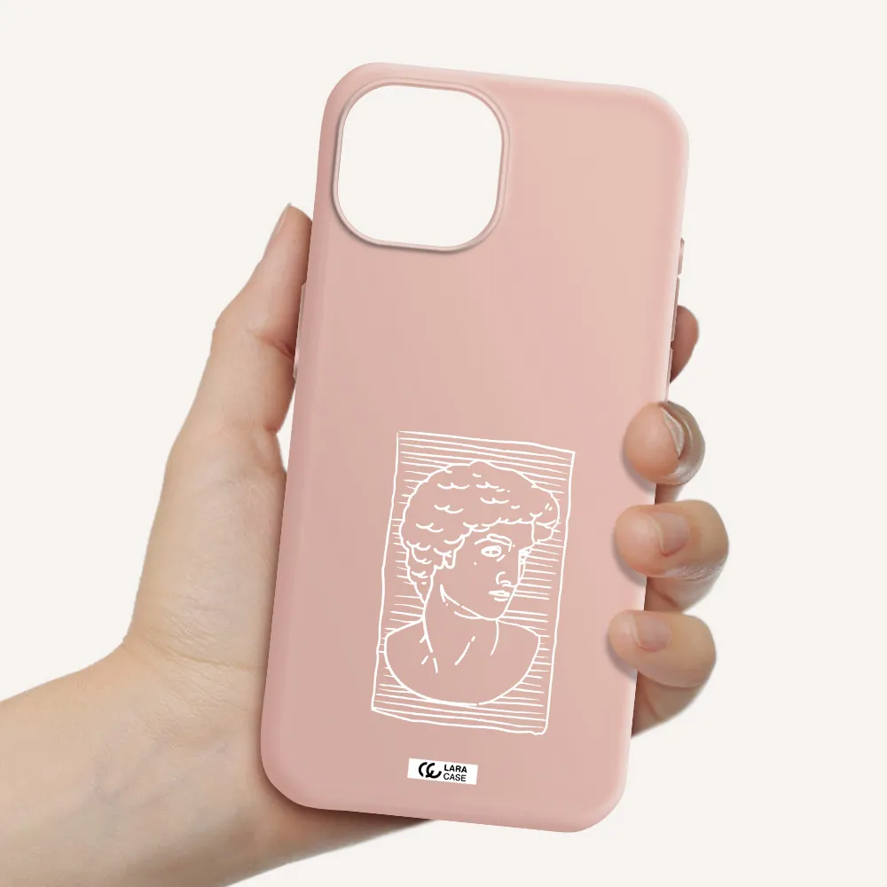 David Apple Iphone 15 Silicone Pastel Pink Case