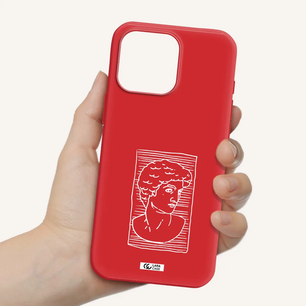 David Apple Iphone 16 Pro Max Silicone Imperial Red Case