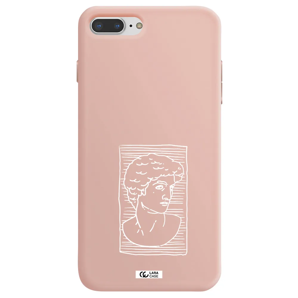 David Apple iPhone 7 plus Silicone pastel pink Case