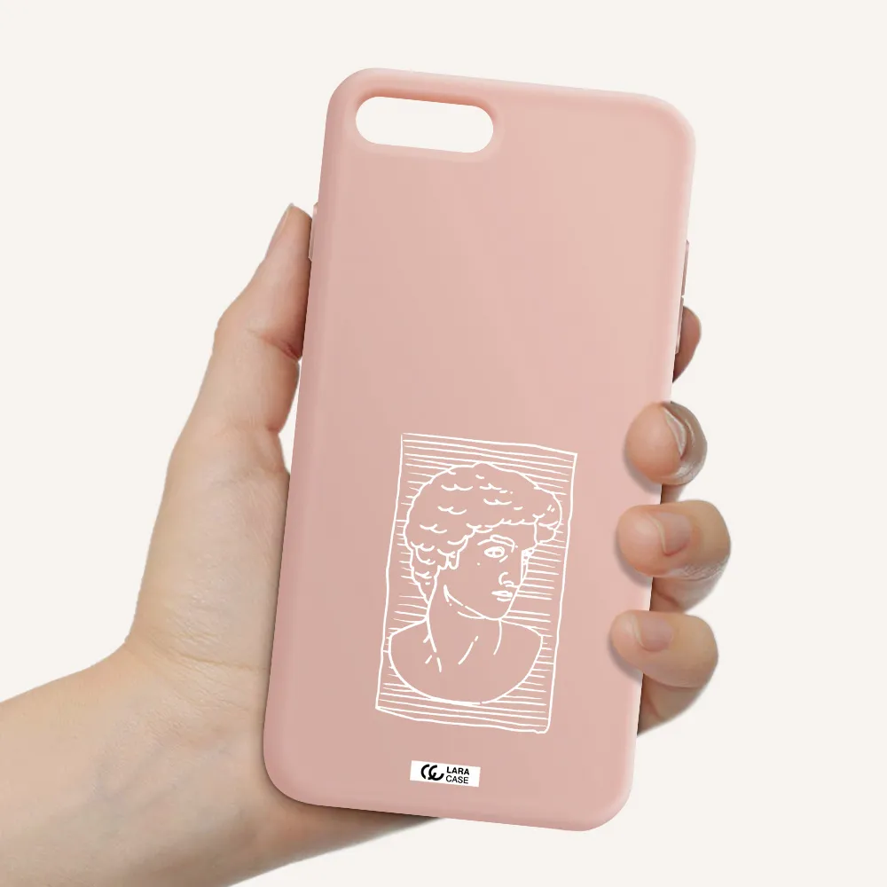 David Apple iPhone 7 plus Silicone pastel pink Case