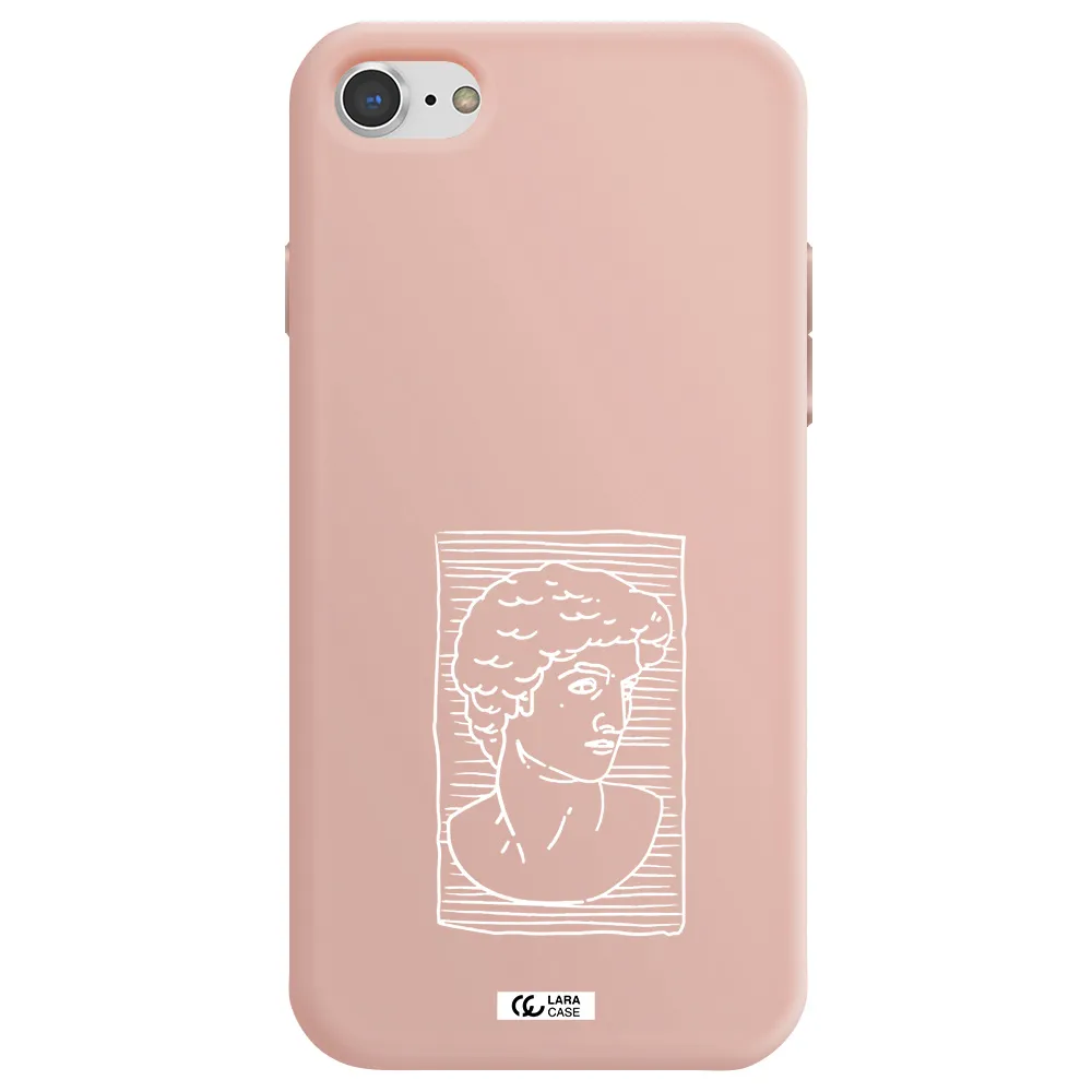 David Apple iPhone 7 Silicone pastel pink Case