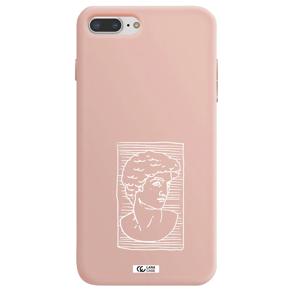 David Apple iPhone 8 plus Silicone pastel pink Case