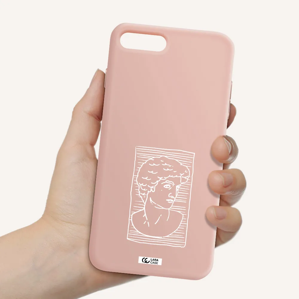 David Apple iPhone 8 plus Silicone pastel pink Case
