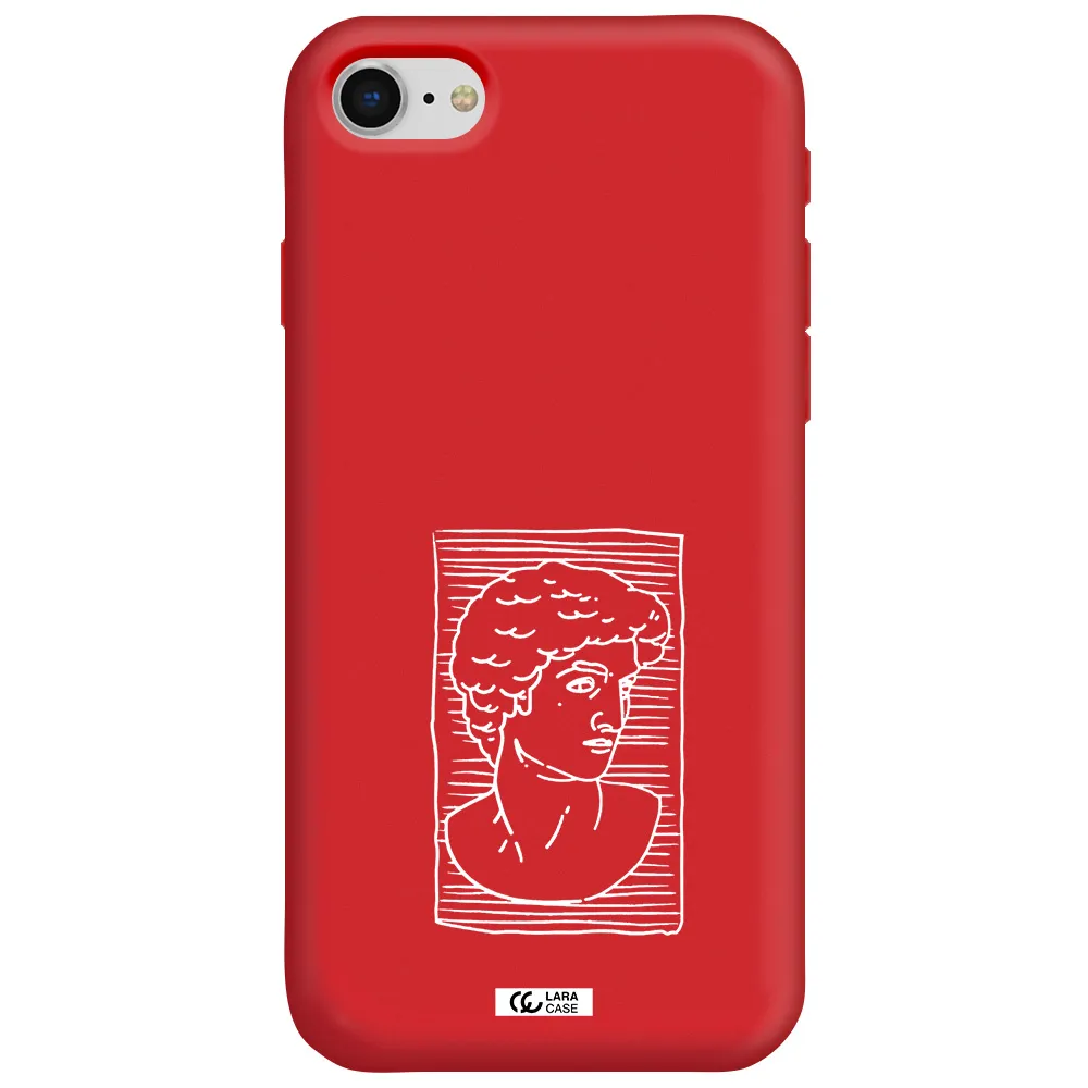 David Apple iPhone se 2020 Silicone Imperial Red Case