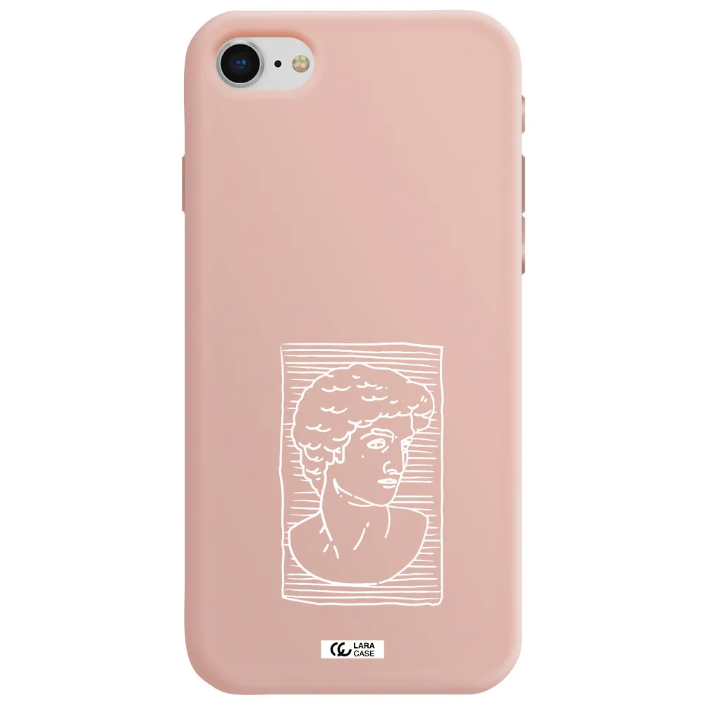 David Apple iPhone se 2020 Silicone pastel pink Case