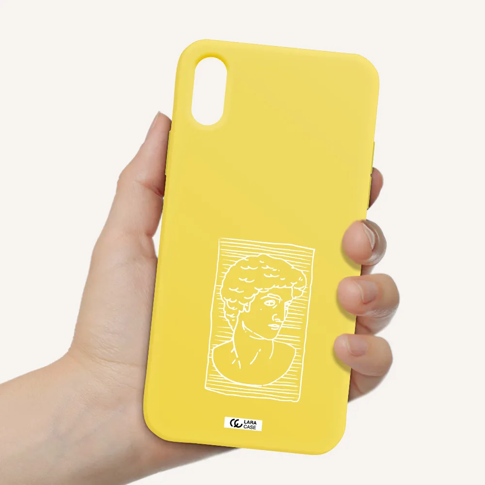 David Apple iPhone X Silicone canary yellow Case