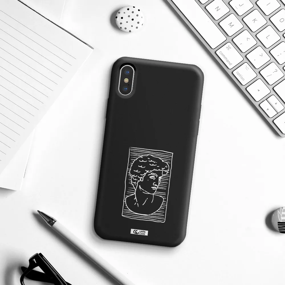 David Apple iPhone XS Silicone black Case