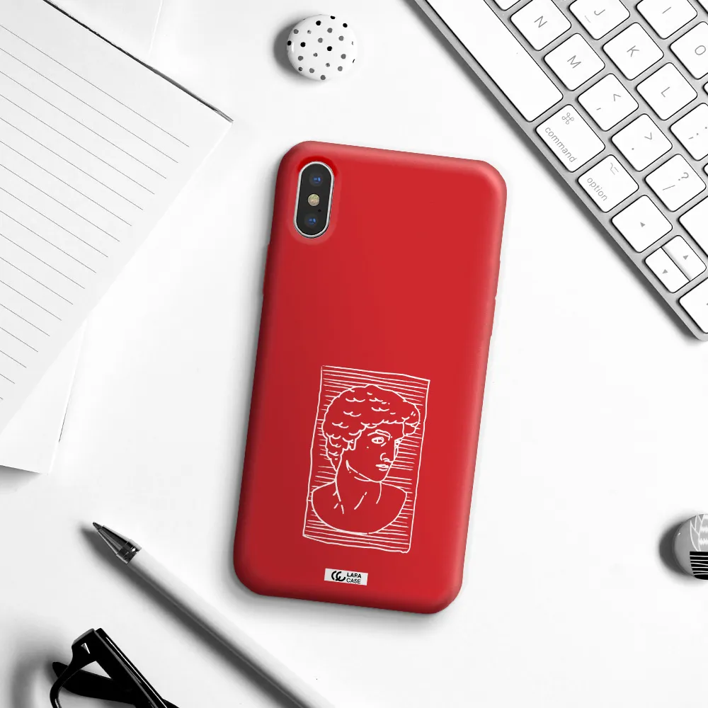 David Apple iPhone XS Silicone Imperial Red Case