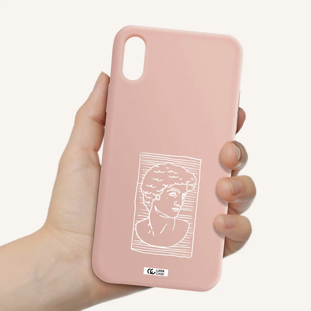 David Apple iPhone XS Silicone pastel pink Case