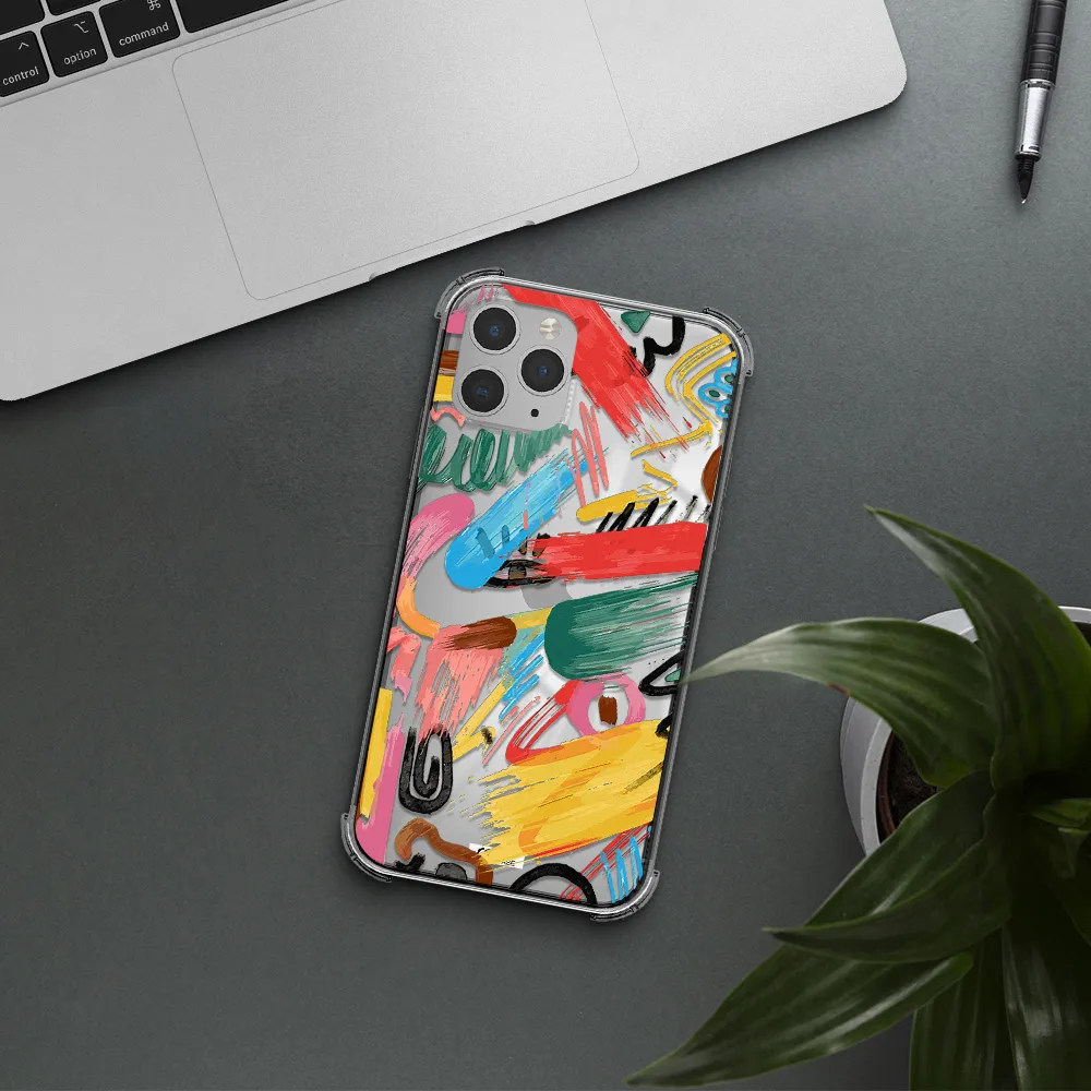 Oil Paint Abstract Apple iPhone 11 pro Clear PC Case